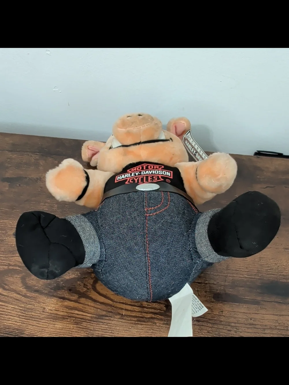 Harley-Davidson Plush Pig Toy in Tan and Black